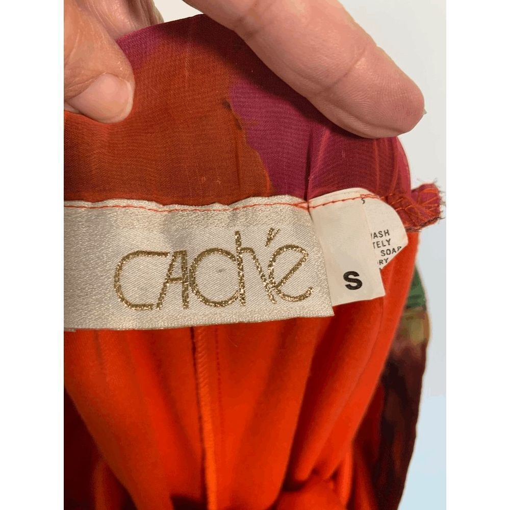 Cache Multicolor Scarf Draped Leggings Size Small - image 7